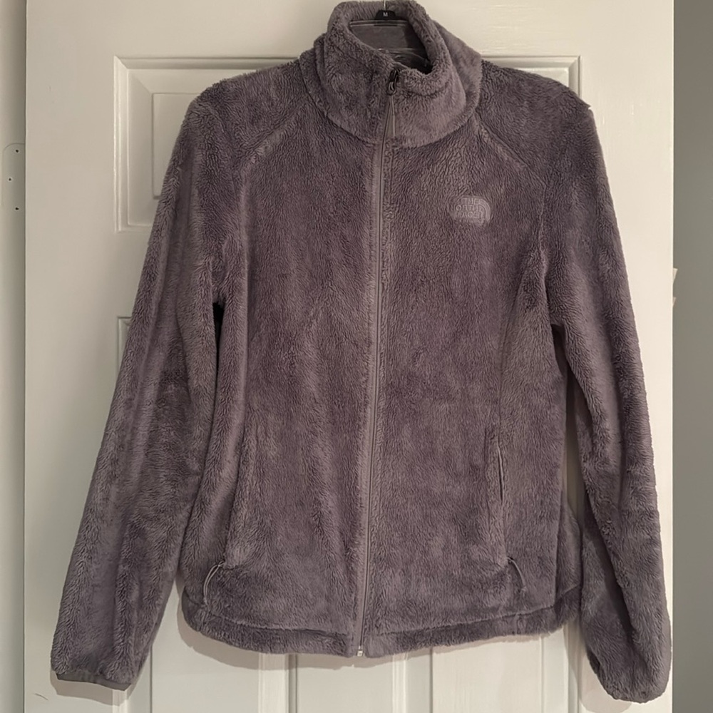 The North Face Gray Fleece Front Zip Cozy Winter Jacket Sz M